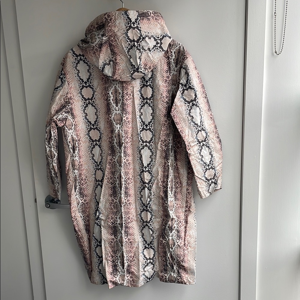 MAJE NWT Snake Print Hooded Rain Coat